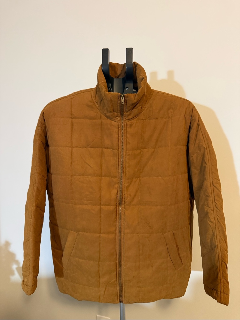 Women’s Jodfl Quilted Jacket - Lightweight Zip Front Camel color
